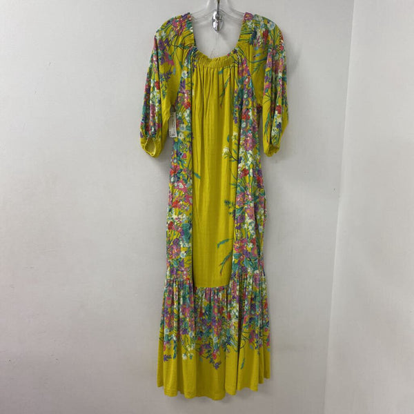 by Anthropologie WOMEN'S DRESS yellow multi L