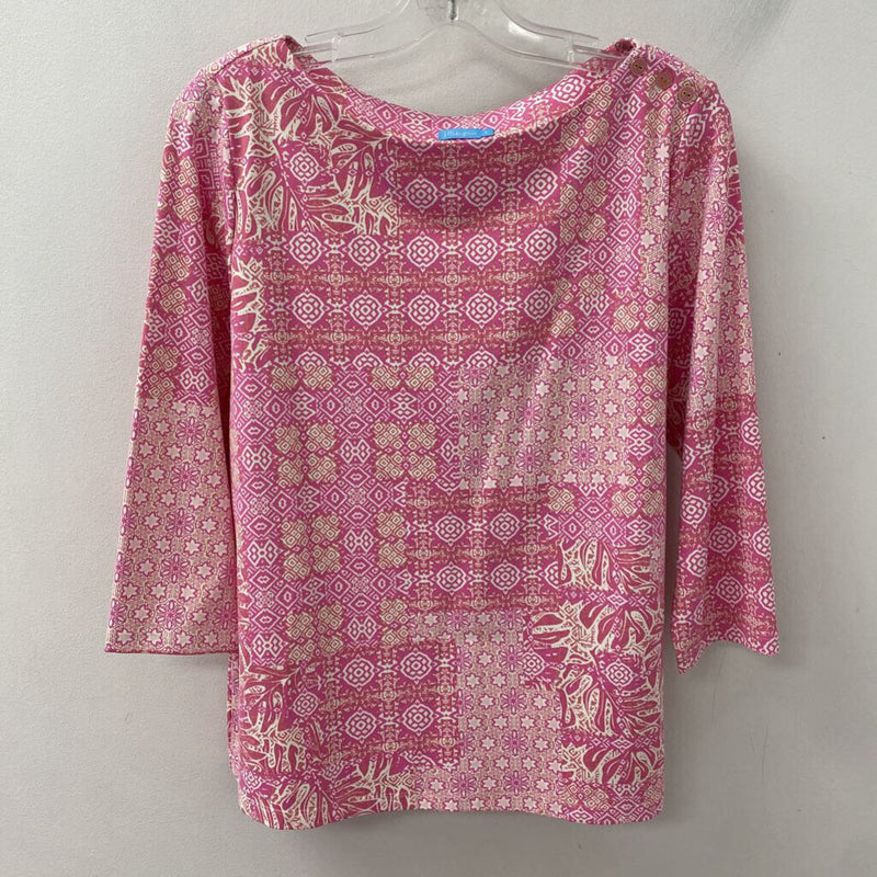 J MCLAUGHLIN WOMEN'S TOP pink white XL