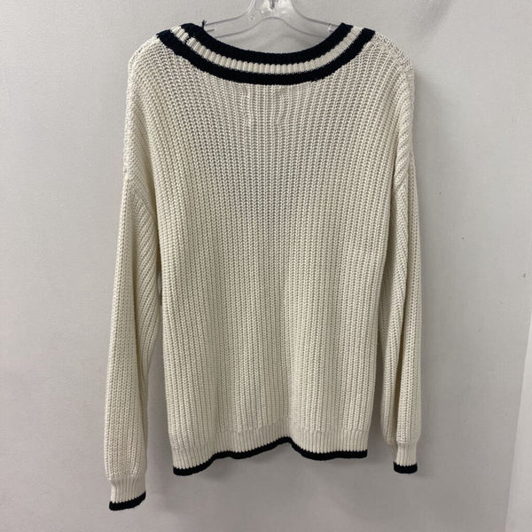 ABERCROMBIE & FITCH WOMEN'S SWEATER white blue L