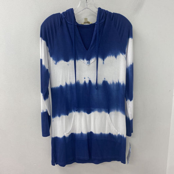 WOMEN'S TOP blue white S