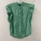 CHAPS WOMEN'S BLOUSE/SHIRT green white L