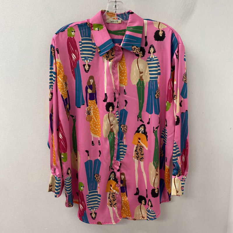 made in Italy WOMEN'S BLOUSE/SHIRT pink mix M/L