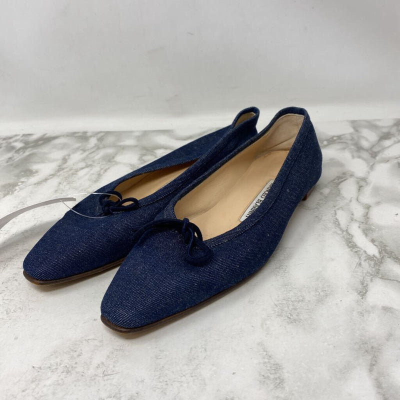 MANOLO BLAHNIK WOMEN'S FLATS blue 37