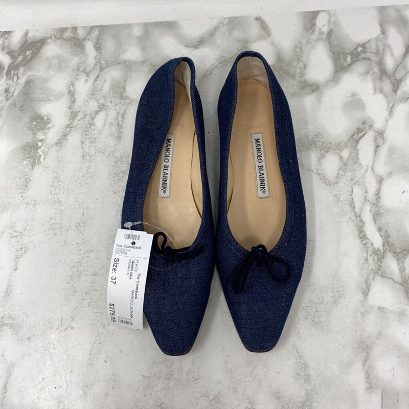 MANOLO BLAHNIK WOMEN'S FLATS blue 37