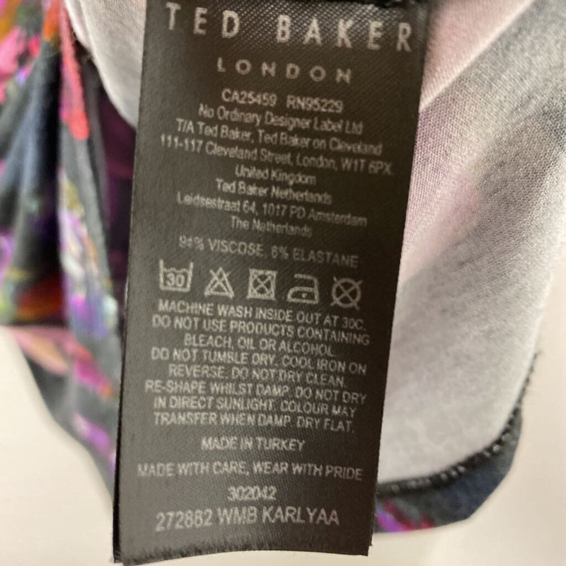 TED BAKER WOMEN'S T-SHIRT black pink purple mix 10/4