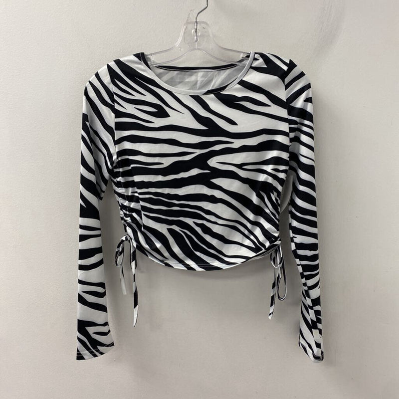 WOMEN'S TOP white black mix S