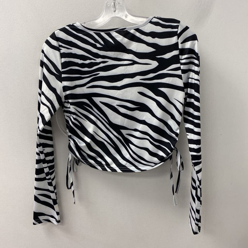 WOMEN'S TOP white black mix S