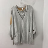 WYNNE LAYERS WOMEN'S PLUS TOP grey camel 3X