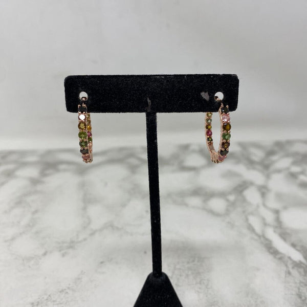 925 WOMEN'S EARRINGS pink gold green multi