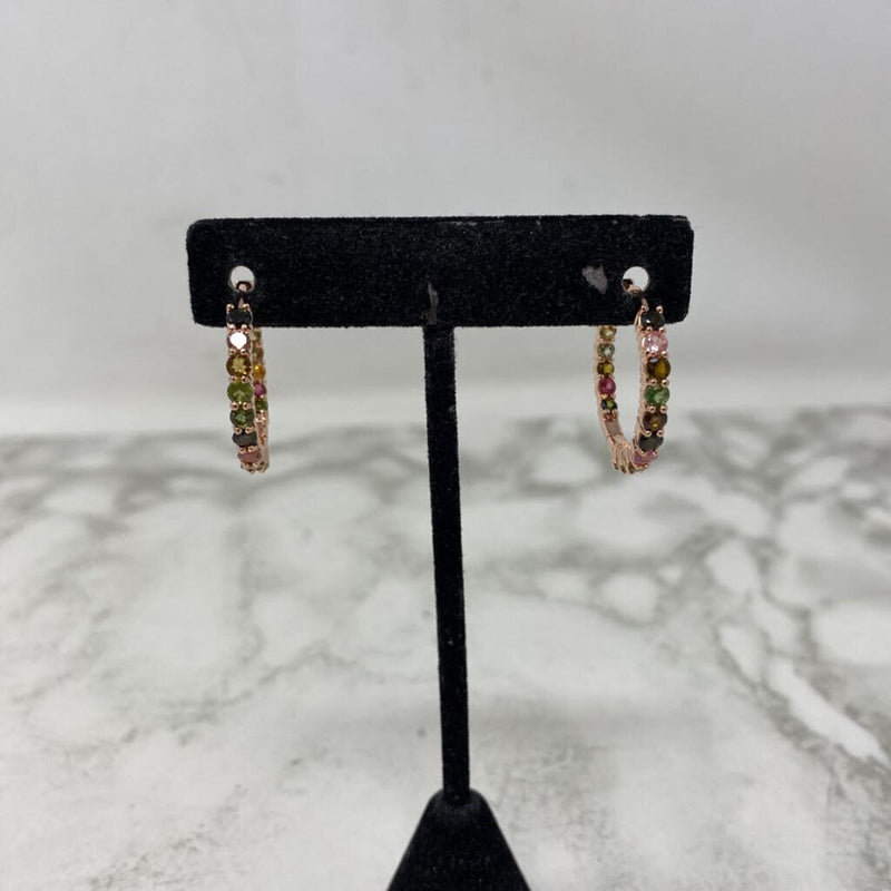 925 WOMEN'S EARRINGS pink gold green multi