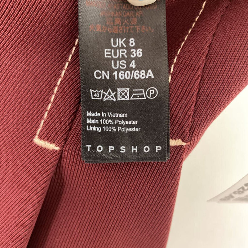 TOPSHOP WOMEN'S PANTS burgundy 8