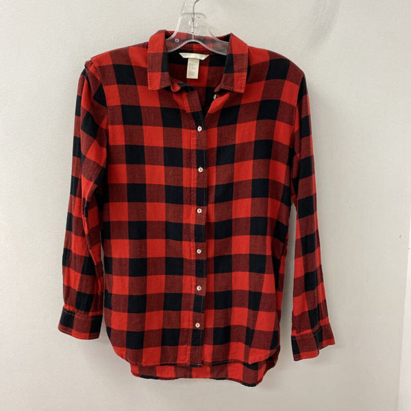 H&M WOMEN'S BLOUSE/SHIRT red black 2