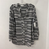 CALVIN KLEIN WOMEN'S PLUS TOP black white 0X