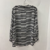 CALVIN KLEIN WOMEN'S PLUS TOP black white 0X