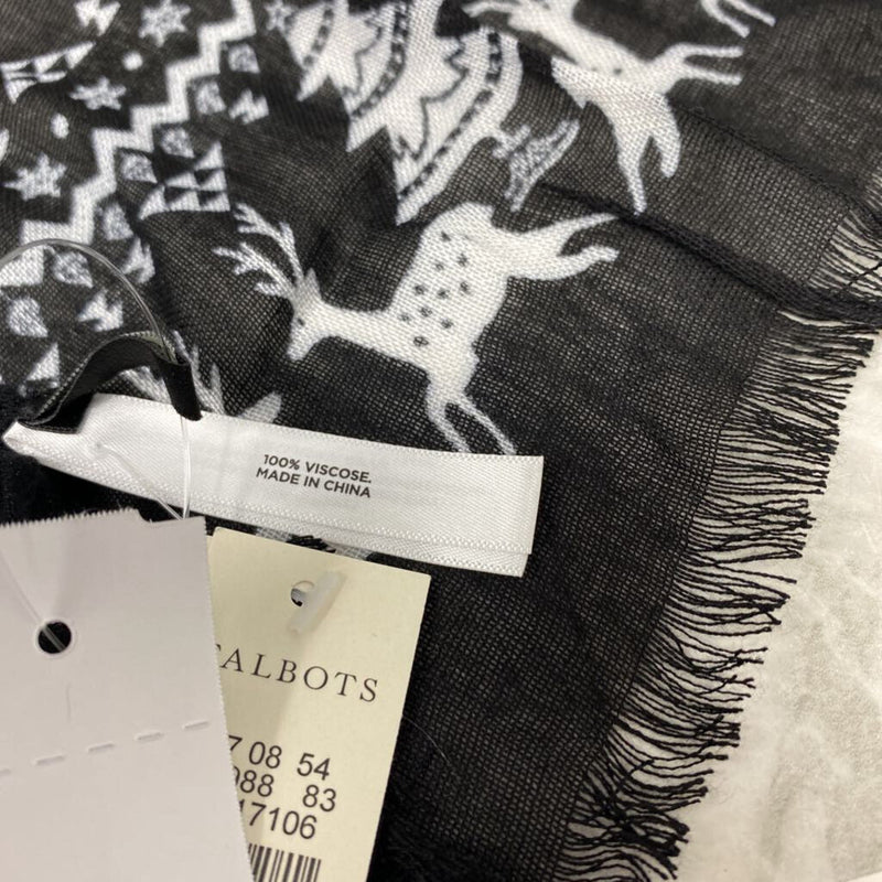 TALBOTS WOMEN'S SCARF/SHAWL black white