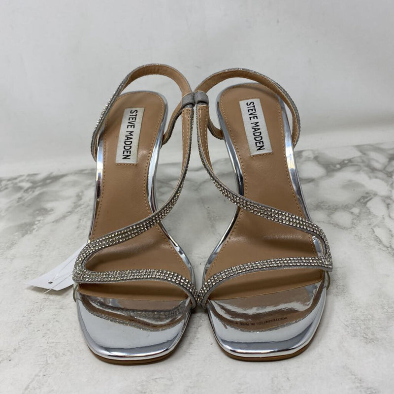 STEVE MADDEN WOMEN'S HEELS silver clear 6