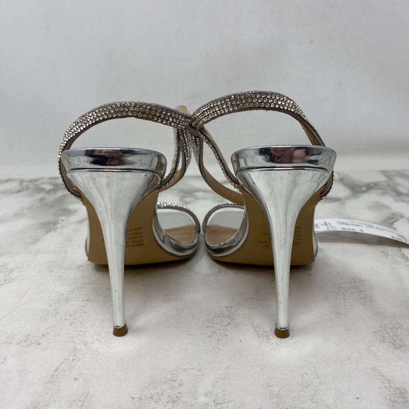 STEVE MADDEN WOMEN'S HEELS silver clear 6