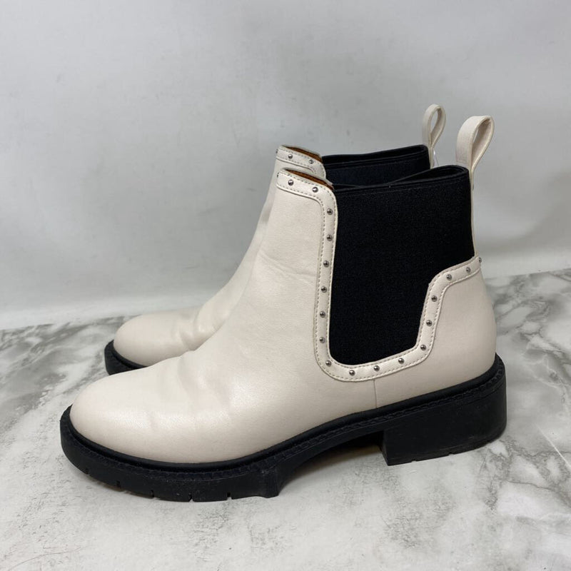 COACH WOMEN'S BOOTS ivory black 8