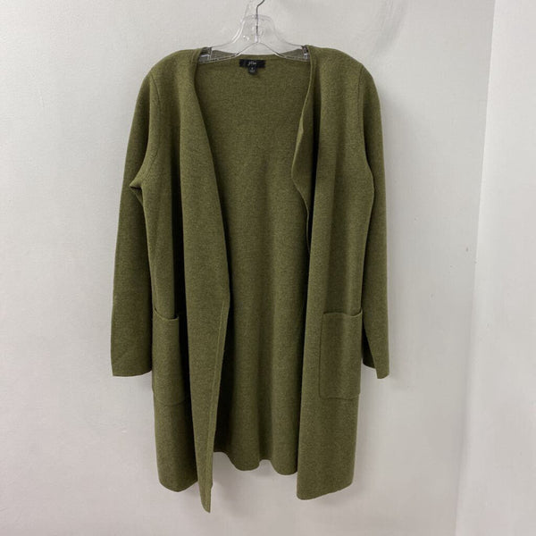 J CREW WOMEN'S CARDIGAN olive green S