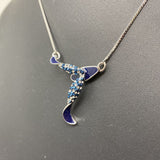 SWAROVSKI WOMEN'S NECKLACE navy silver