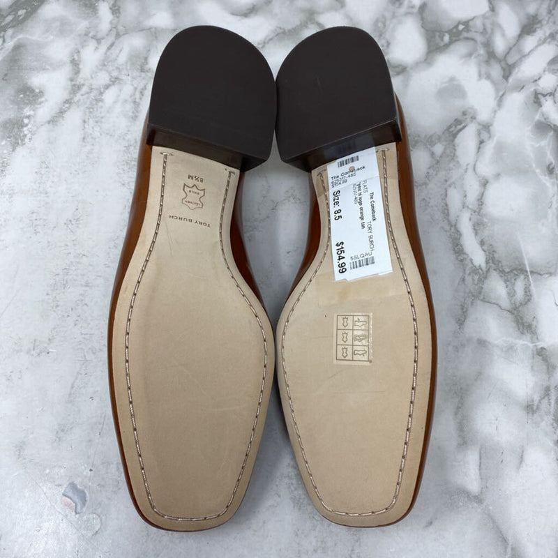 TORY BURCH WOMEN'S FLATS orange tan 8.5