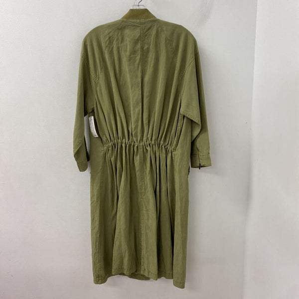 ZARA WOMEN'S COAT light olive green XS