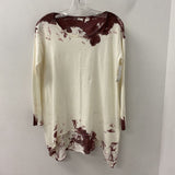 WOMEN'S SWEATER cream purple mix S/M