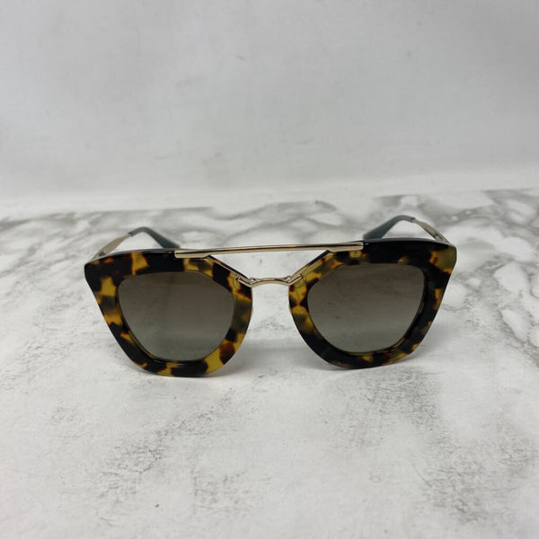 PRADA WOMEN'S SUNGLASSES black brown gold