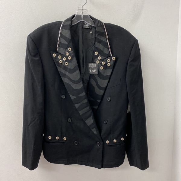 WOMEN'S BLAZER/JACKET black charcoal mix L