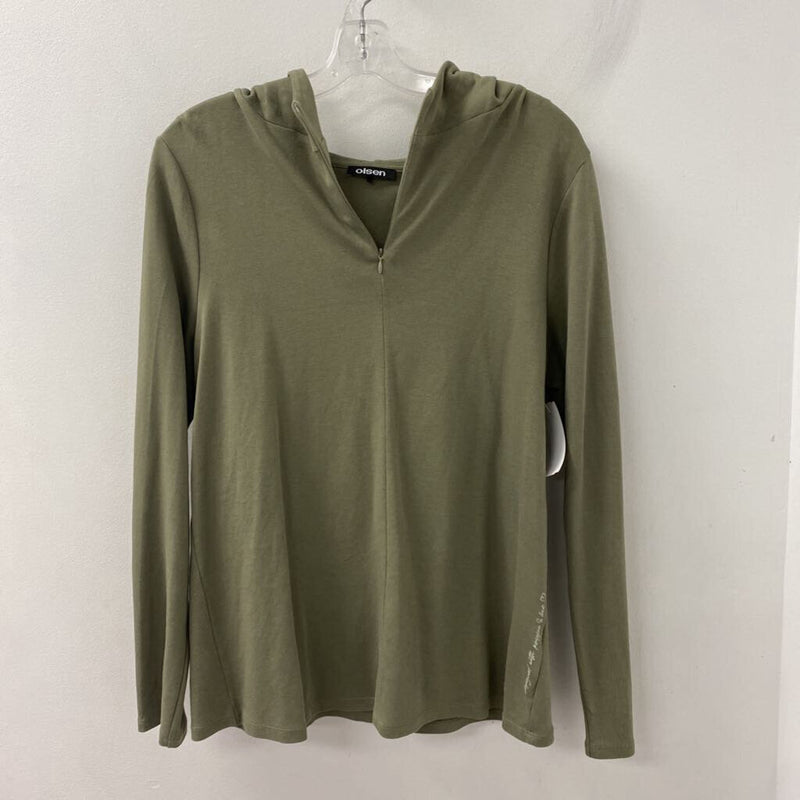 OLSEN WOMEN'S TOP olive green L