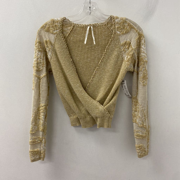 by Anthropologie WOMEN'S SWEATER camel white XS