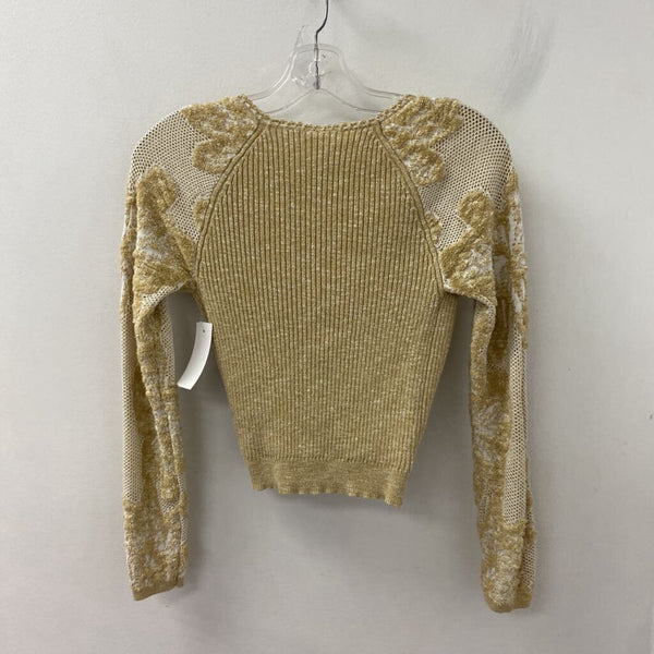 by Anthropologie WOMEN'S SWEATER camel white XS