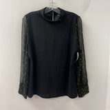 ANN TAYLOR WOMEN'S BLOUSE/SHIRT black gold mix L