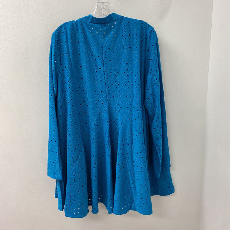 NINA LEONARD WOMEN'S CARDIGAN blue 3X