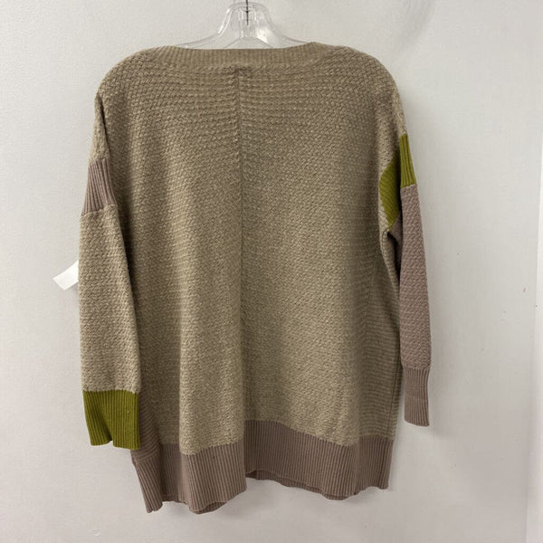 WOMEN'S SWEATER beige lime S