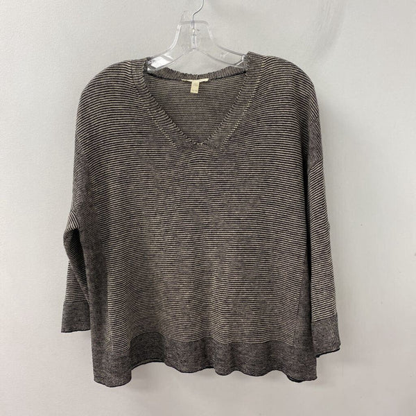 EILEEN FISHER WOMEN'S SWEATER black white XS