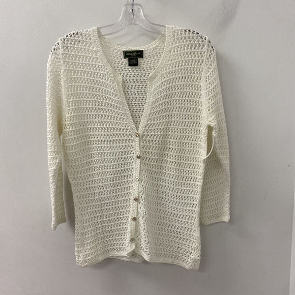 EDDIE BAUER WOMEN'S CARDIGAN ivory L