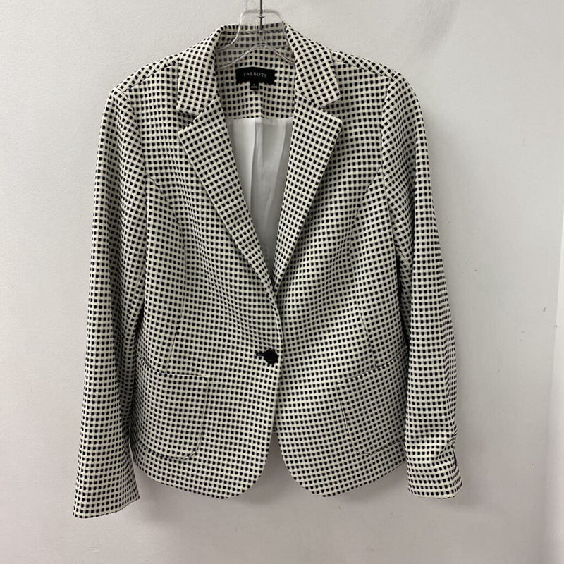 TALBOTS WOMEN'S BLAZER/JACKET black white L