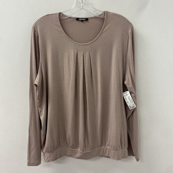 OLSEN WOMEN'S TOP beige silver L/14