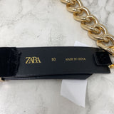 ZARA WOMEN'S BELT gold black 80