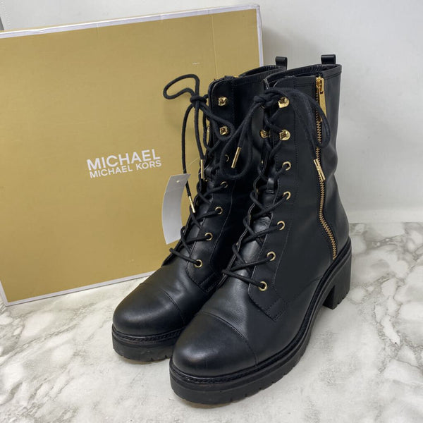 MICHAEL KORS WOMEN'S BOOTS black gold 9