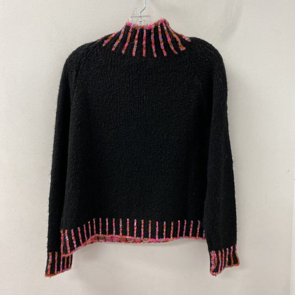 angela mara WOMEN'S SWEATER black pink S/M