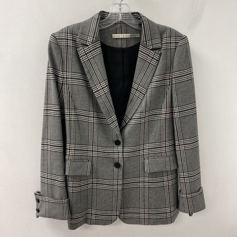 alice + olivia WOMEN'S BLAZER/JACKET grey black mix 6