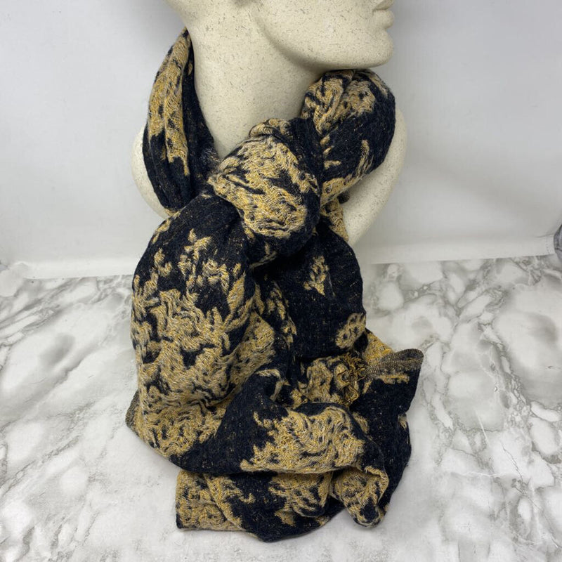 WOMEN'S SCARF/SHAWL black yellow gold