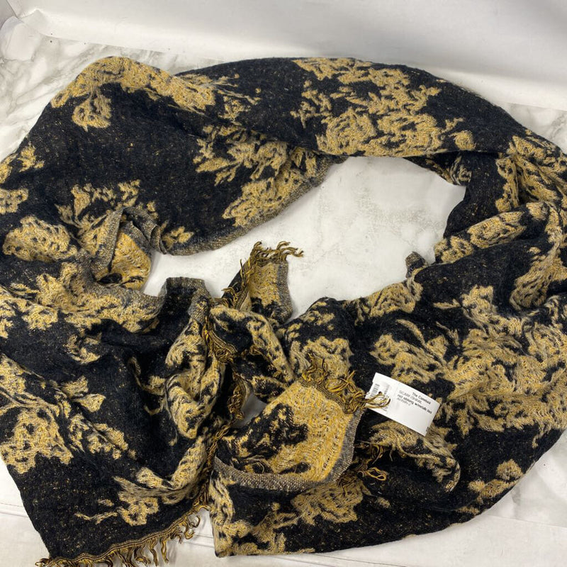 WOMEN'S SCARF/SHAWL black yellow gold