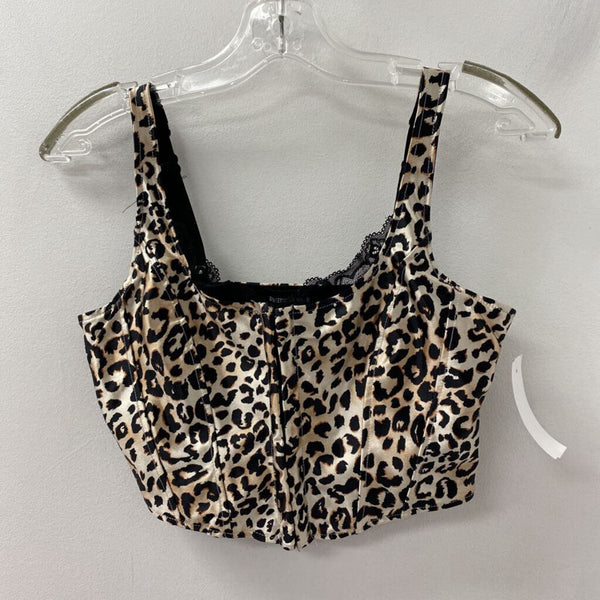 WOMEN'S TANK/CAMI leopard black mix S