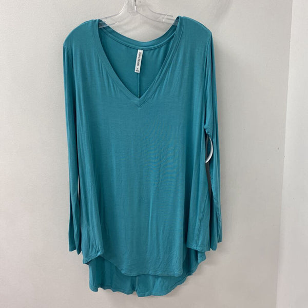 ZENANA WOMEN'S PLUS TOP teal 2X