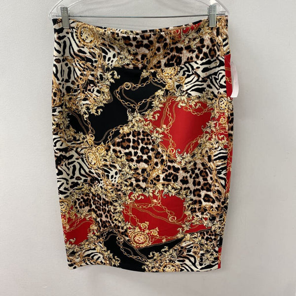 WOMEN'S SKIRT black red brown mix XL