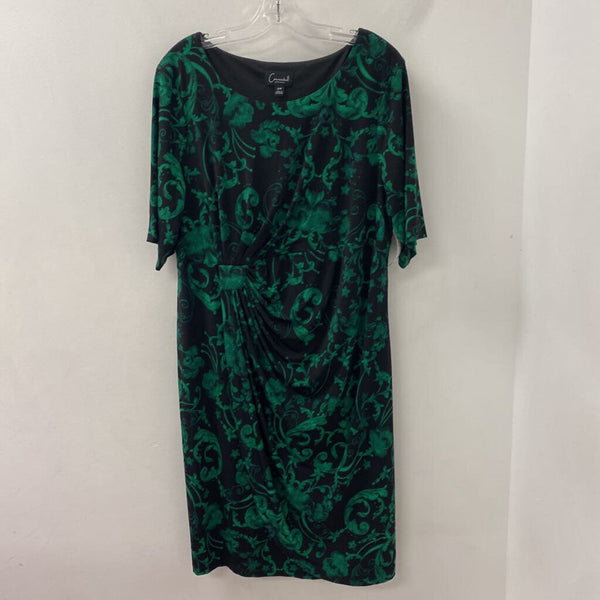 CONNECTED WOMEN'S PLUS DRESS black green 20W