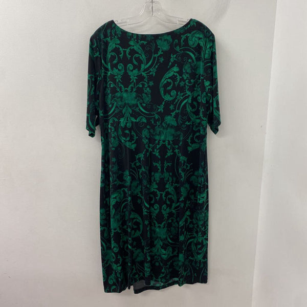 CONNECTED WOMEN'S PLUS DRESS black green 20W